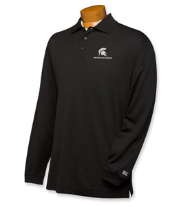 Michigan State Spartans B&T CB DryTec LS Championship Polo - Black